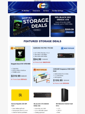 Newegg - $269.99 WD_BLACK SN850X NVMe! $219.99 Seagate 14TB Hard Drive!