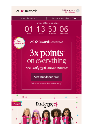 American Girl - 3x points 🌟 Ends tomorrow!
