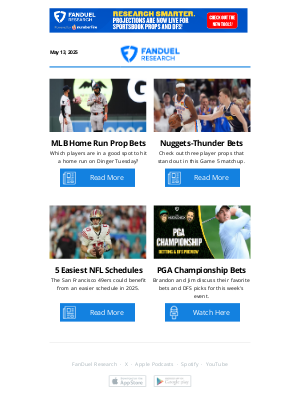 FanDuel - Tuesday MLB Home Run Prop Bets