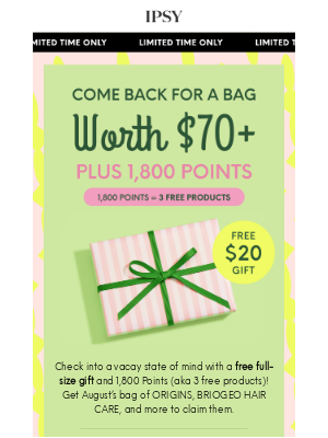 ipsy - IPSY sent you a free gift.