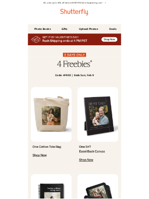 Shutterfly - Your 4 FREEBIES are inside! 👀🎁