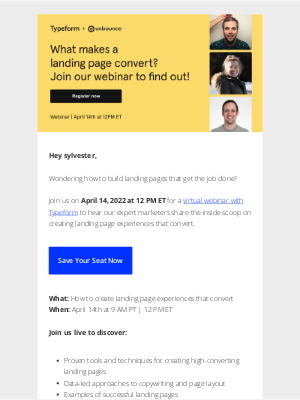 Unbounce - Unbounce x Typeform Webinar—Proven techniques for creating high-converting landing pages