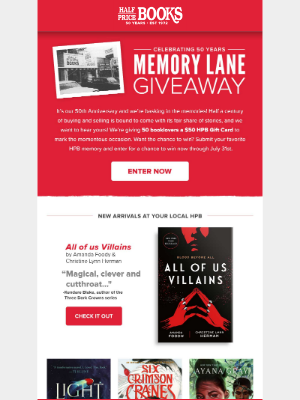 Half Price Books - Enter the HPB Memory Lane Giveaway!