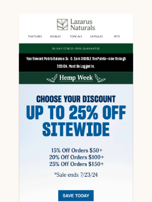 Lazarus Naturals - 🔥 Hot Deals on Hemp: Up to 25% Off