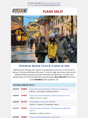 Gate 1 Travel - 20% off Christmas Market Tours & River Cruises