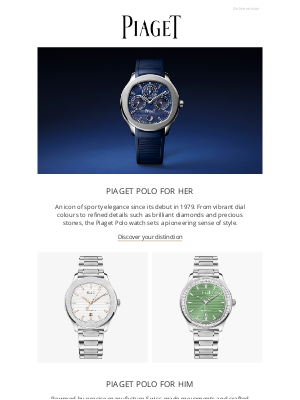Piaget - The Piaget Polo, embodying the Piaget Society lifestyle since 1979.