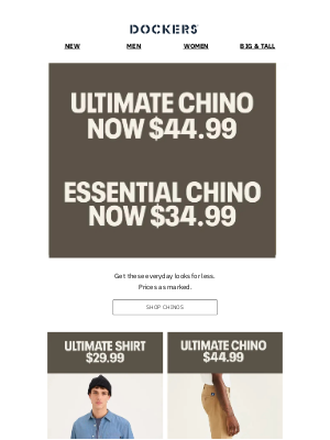Dockers - Grab the Ultimate at $44.99 and Essential at $34.99