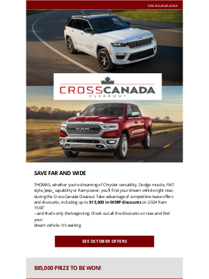 Jeep (Canada) - THOMAS, the Cross-Canada Clearout ends soon!