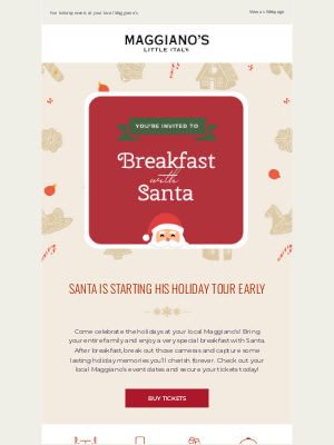Maggiano's Little Italy - 🎅 Get Tickets for Breakfast with Santa🎅
