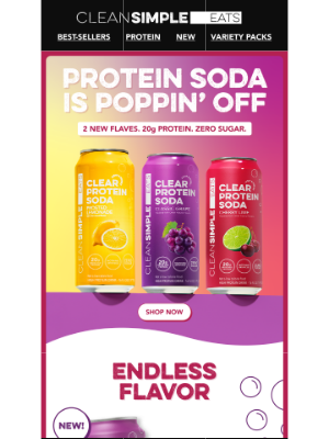 Clean Simple Eats - Just Dropped: New Clear Protein Soda flaves ﻿🍒🍇