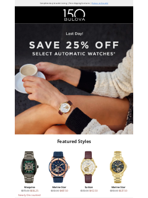 Bulova - Ends Today: Save 25% Off Automatic Watches