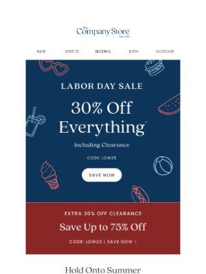 The Company Store - Summer + Fall Essentials—30% Off