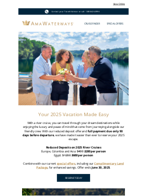 AmaWaterways - Luxury, Ease and Savings—Time for Your 2025 River Cruise