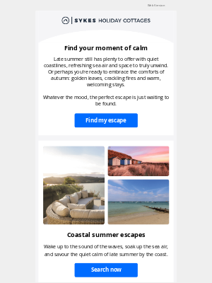 Sykes Cottages (United Kingdom) - Where next? Coastal calm or autumn charm? 🌊🍁
