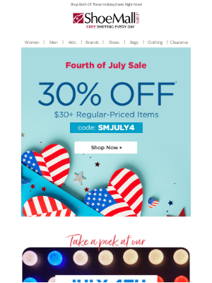ShoeMall - July 4th Doorbusters Or 30% Off? Your Choice!