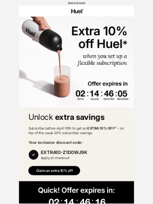 Huel - Limited time offer inside ⏰