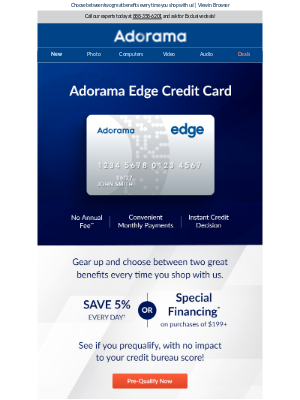 adorama credit card score