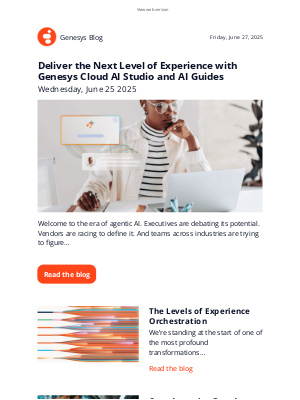 Genesys - Genesys blog updates for Friday Jun 27, 2025