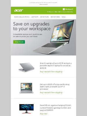 Acer - Find what you’ve been looking for: exceptional savings on laptops and monitors