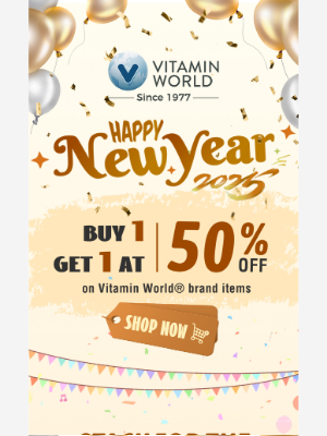 Vitamin World - BOGO 50% OFF🎊Start 2025 Strong & Healthy!