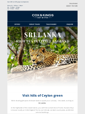 Cox & Kings(United Kingdom) - Sri Lanka for the curious | 6 tours for 2025