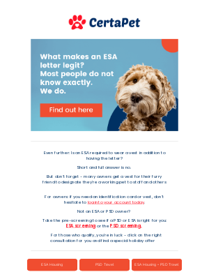 CertaPet - What makes an ESA letter legit?