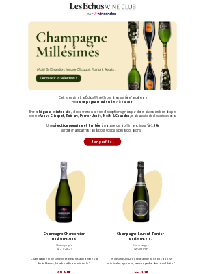 Les Echos (France) - Sélection exclusive : Champagnes Millésimés dès 29,90 € ! 🥂