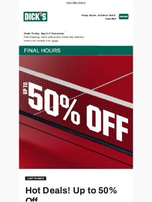 GameChanger Media, Inc. - 💸 HOT deals are heading out the door 💸 Final hours for up to 50% OFF!