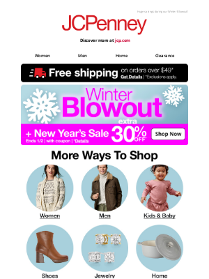 JCPenney - Extra 30% Off ❄️ Shop the New Year's Sale