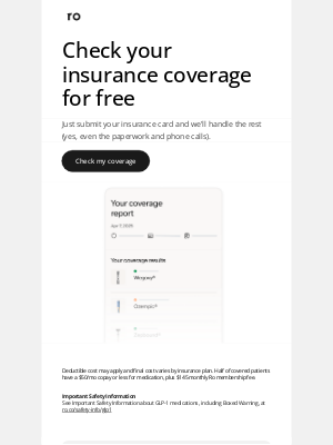 Ro - Start with a free GLP-1 insurance check