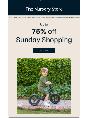 Online 4 Baby - Sunday Shop: Save up to 75% today only!