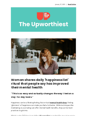 Upworthy - Woman shares daily 'happiness list' ritual that people say has improved their mental health