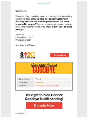 Stand Up to Cancer (SU2C) - I don’t want you to miss this