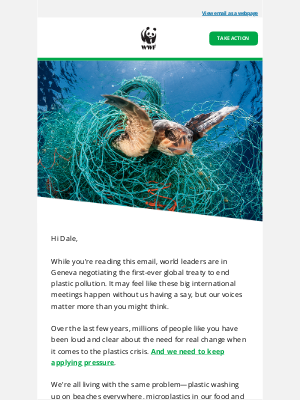 World Wildlife Fund, Inc. - Take 30 seconds to help end plastic pollution