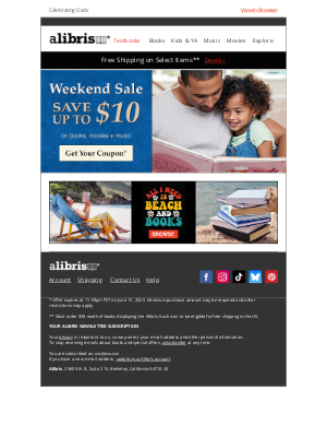 Alibris - Weekend Sale | $10 Coupon + Free Shipping