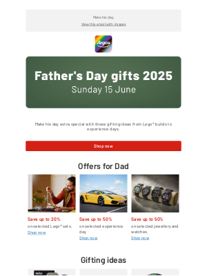 Argos (United Kingdom) - Gifting ideas for Father's Day