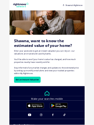 Rightmove (United Kingdom) - Get regular updates on your home's value 🏠