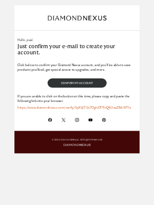 Diamond Nexus - Please confirm your account