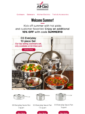 All-Clad Metalcrafters - Welcome Summer - Save Additional 10%