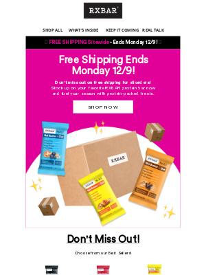 RXBAR - Last Chance for Free Shipping Ends Soon! 🚚✨