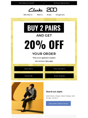 Clarks Shoes (United Kingdom) - Black shoe picks: 20% off 2 pairs 🖤