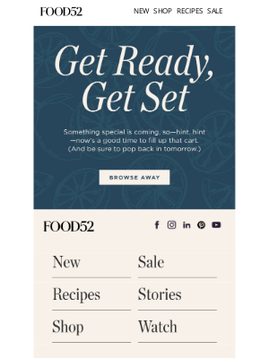 Food52 - Something special starts tomorrow 👀