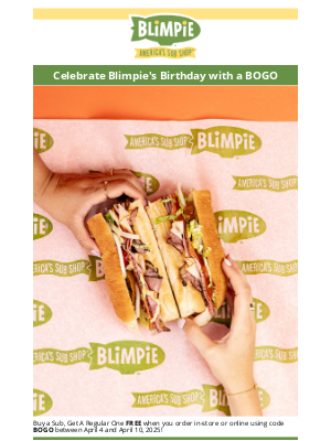 blimpie - Lunch for you and a friend!