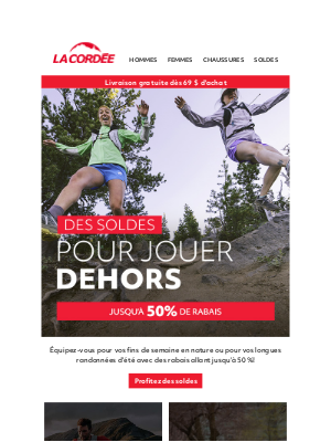 La Cordée (Canada) - Soldes pour jouer dehors – préparez votre été à prix réduit