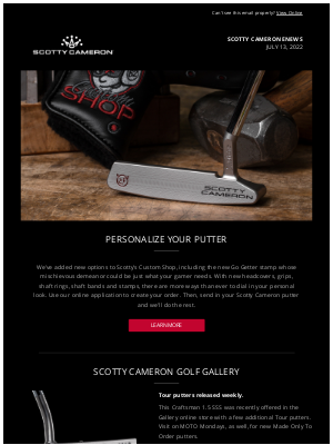 Scotty Cameron - Scotty Cameron Enews - July 13, 2022