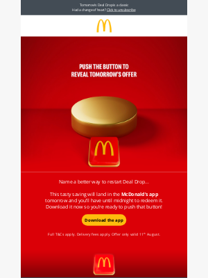 McDonald's (United Kingdom) - The button... is BACK 🔴