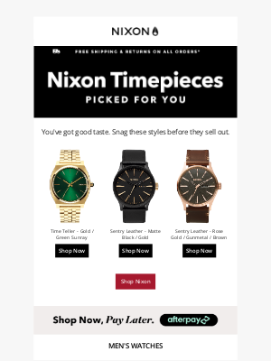 Nixon - We've picked these styles just for you.