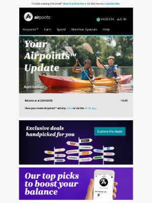Air New Zealand - janet, your April Airpoints Update