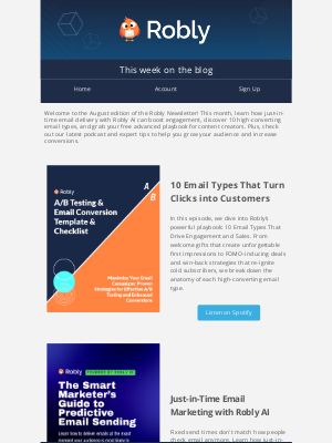 Robly Email Marketing - 10 Email Types That Turn Clicks into Customers       ﻿