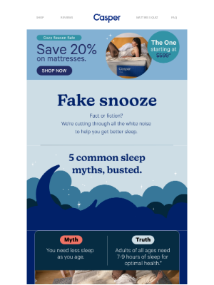 Casper - Don’t believe these sleep myths.